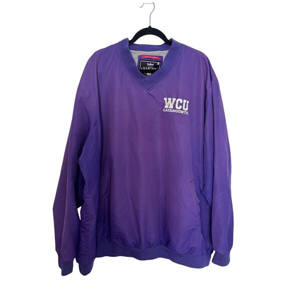 WCU Catamounts Purple V-Neck Windbreaker Jacket 4XL Collegiate Pullover - Picture 1 of 5